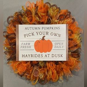 20” fall harvest Thanksgiving handmade wreath New